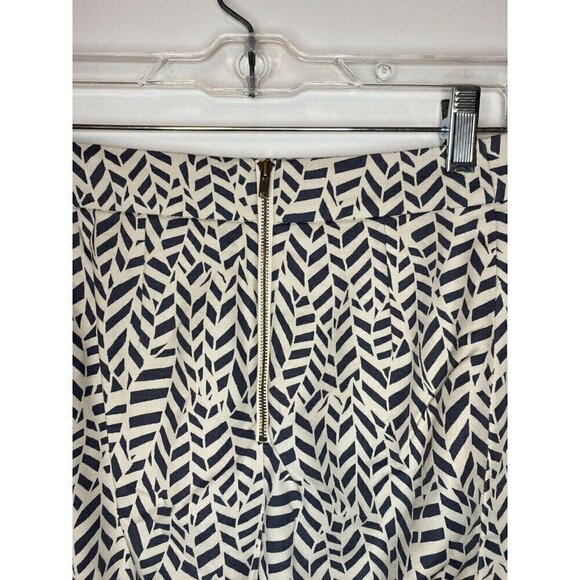 Ann Taylor Loft Petite 0P Ivory Gray Geometric Pattern Skirt - Picture 4 of 5